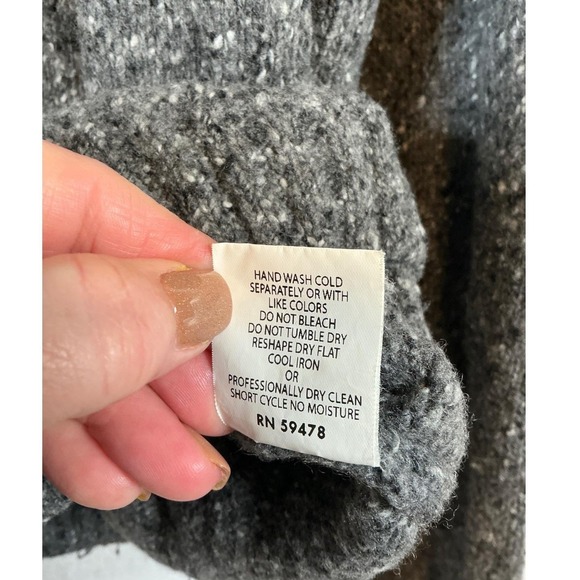 Lorenzo Magni Mens Wool Blend Fair Isle Quarter Zip Sweater Grey Made in Italy S - Picture 5 of 9